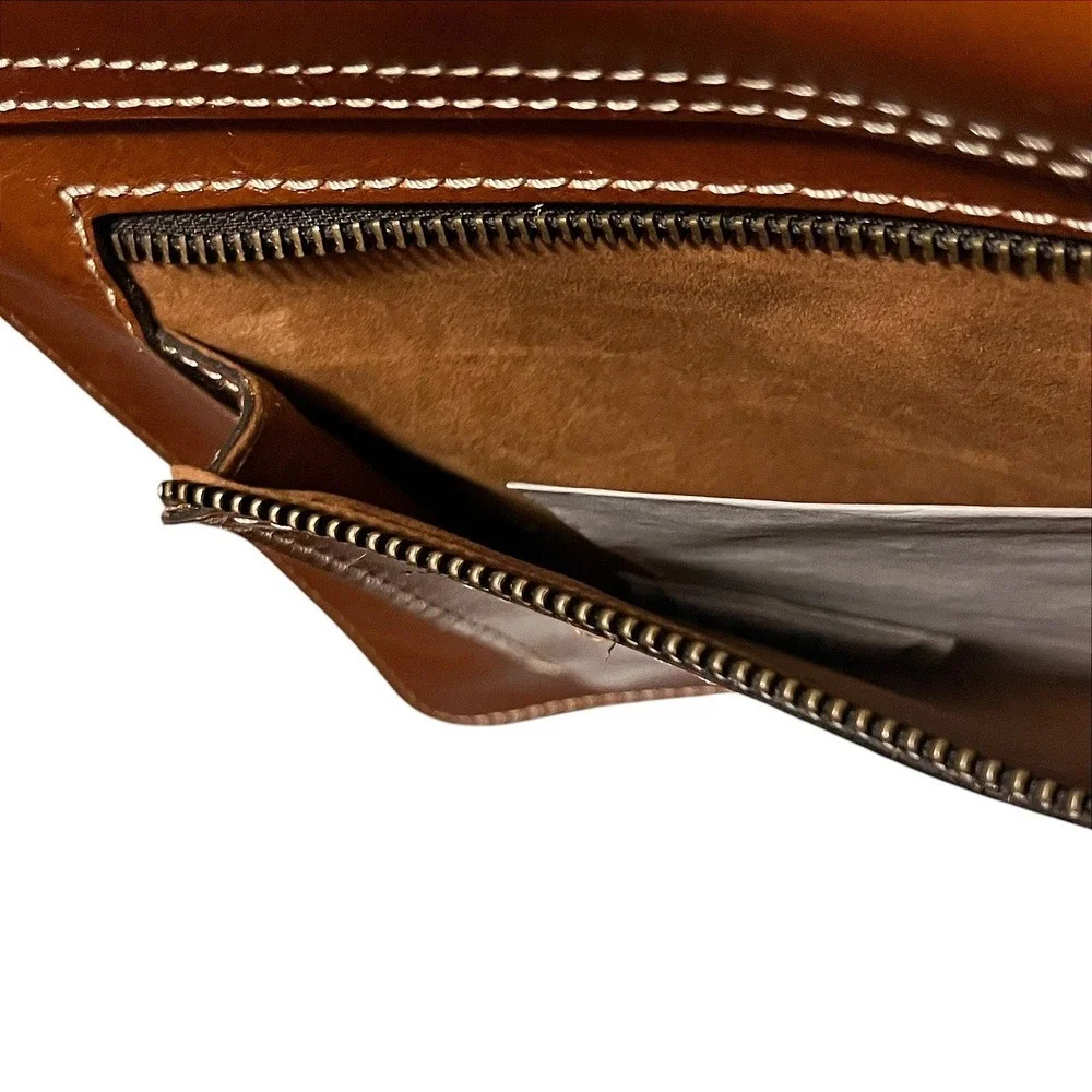 Patricia Nash Tooled Leather Midi Tech Portfolio Florence Tan A81207 NEW